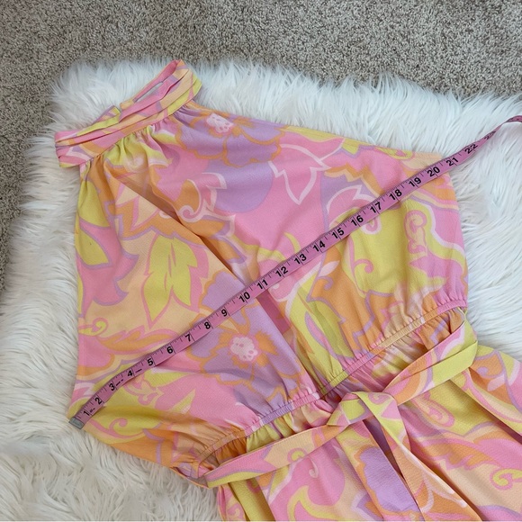 ASOS Retro Floral Halter Belted Mod Maxi Dress - Picture 10 of 16